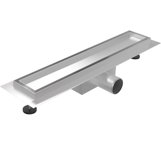 Изображение товара Трап для душа под плитку Teymi Lori с гидрозатвором, горизонтальный выпуск, 10x40, нержавеющая сталь T90381 ЦБ-00270753