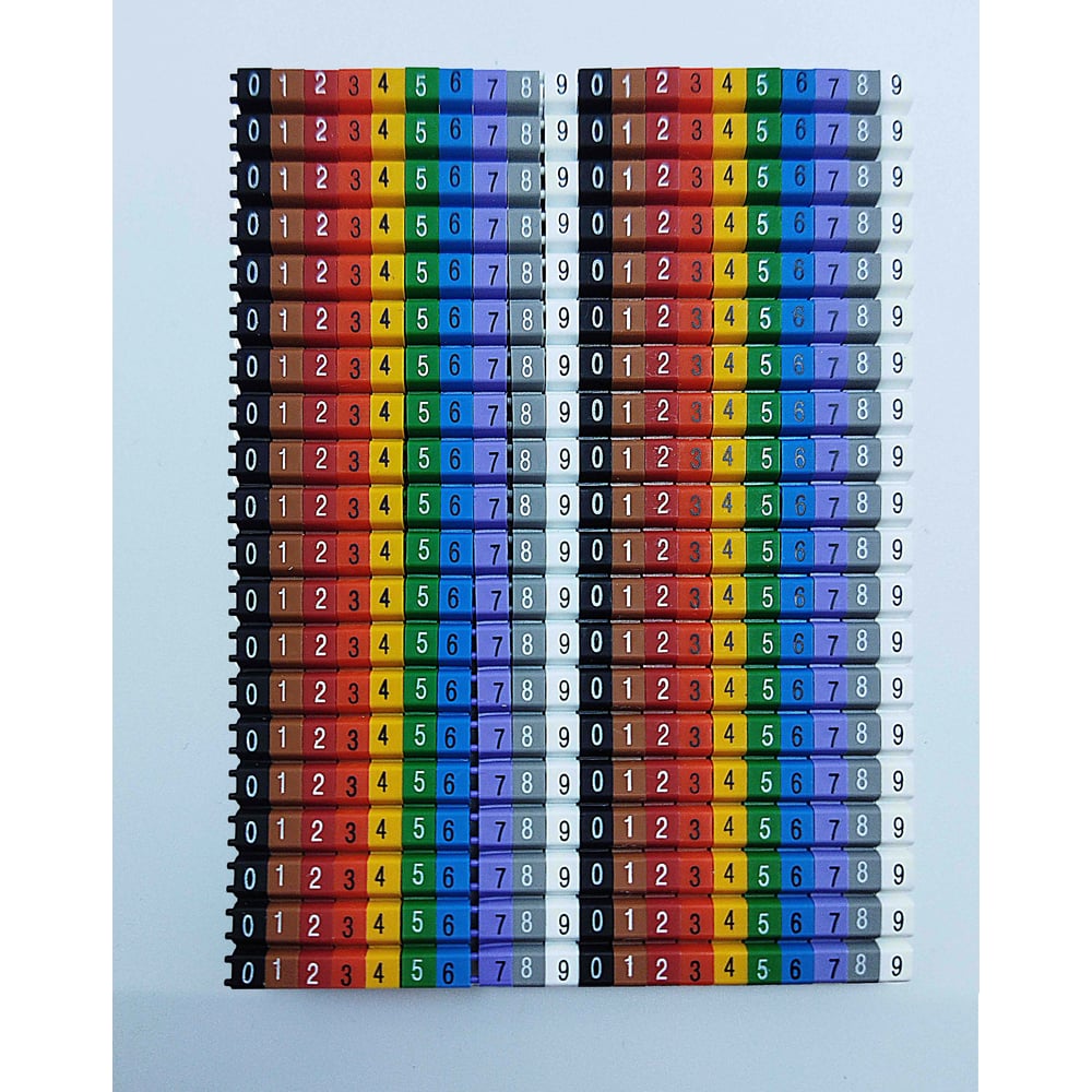 Изображение товара Маркировка кабеля Onka KCG 1 0,5…1,5 мм.кв., 400 шт., разноцветные, высокая температура