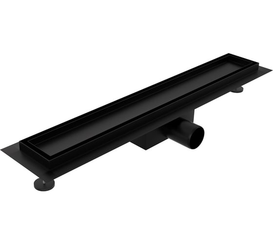 Изображение товара Трап для душа под плитку Teymi Lori с гидрозатвором, горизонтальный выпуск, 10x50, черный T90382 ЦБ-00270756