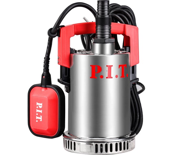 Изображение товара Насос дренажный электрический P.I.T. 750 Вт, чистая вода, напор 9,5 м, 158 л/мин, нержавеющая сталь PSW600-C