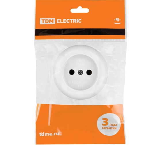 Изображение товара Розетка TDM ELECTRIC 2П 16А 250B о/у белая Ретро (карболит) TDM (упак 12 шт) SQ1806-0602