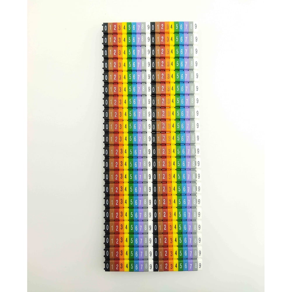 Изображение товара Маркировка кабелей ONKA KCG 400 шт, цифры 0-9, пластик