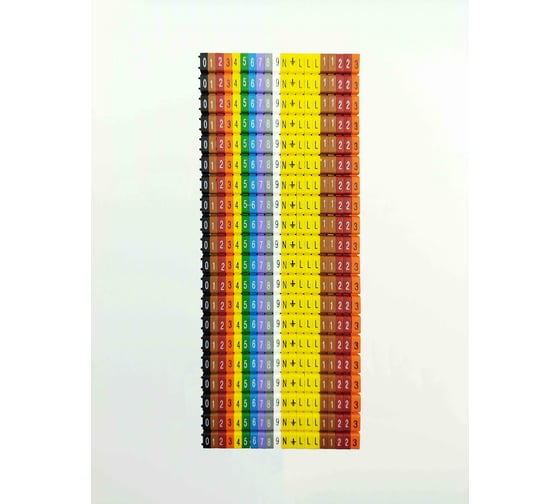 Изображение товара Маркировка кабеля ONKA KCG 3, 4,0…6,0 мм.кв., 0-9. N.PE.L.L.L.1.1.2.2.3, Упаковка 400 ед. 9993-3