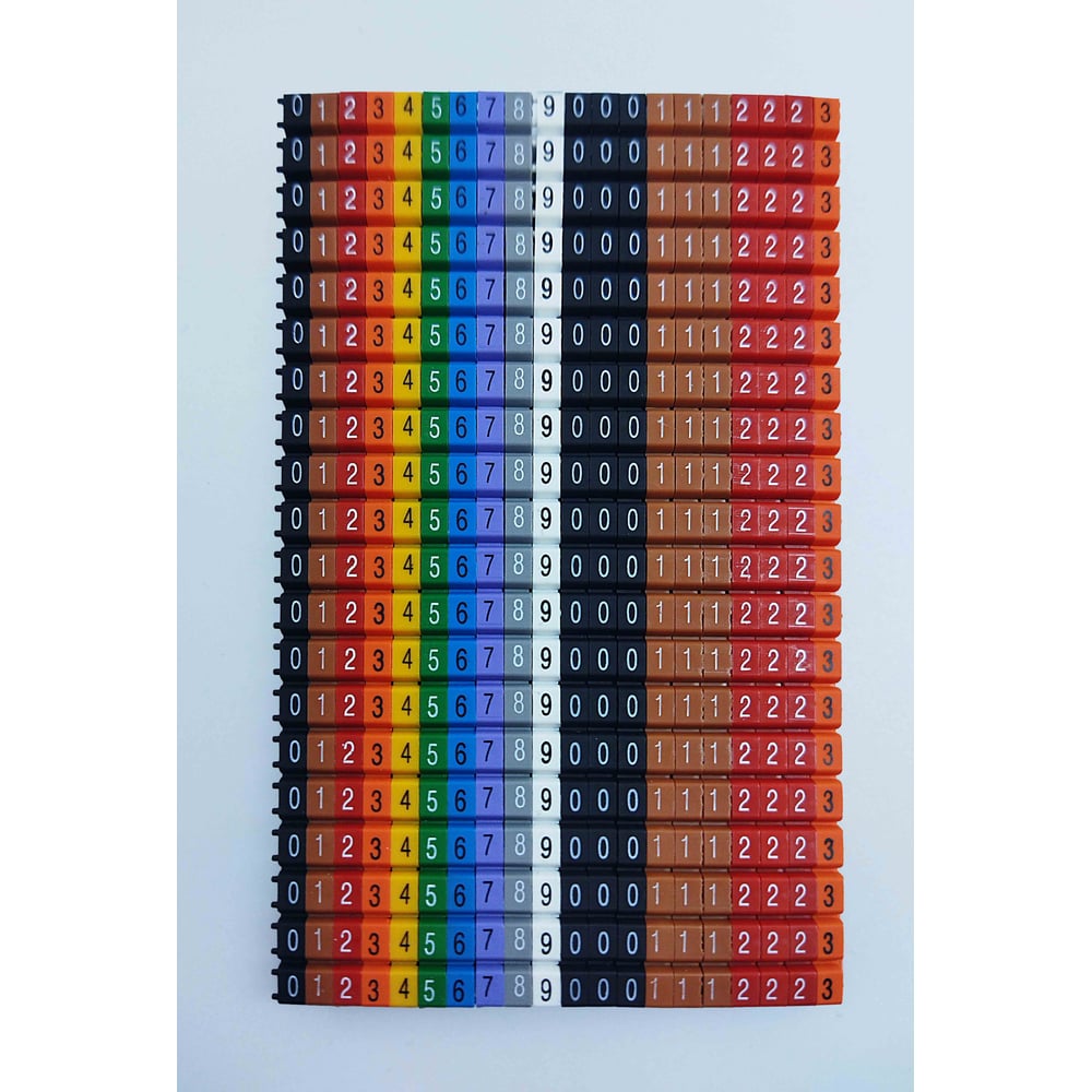 Изображение товара Маркировка кабеля ONKA KCG 2, разнообразные цифры, 400 штук