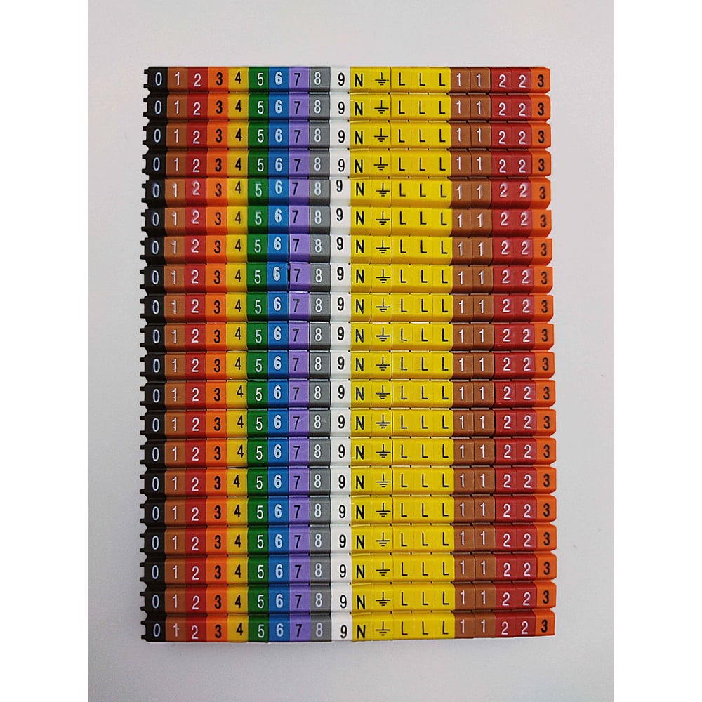 Изображение товара Маркировка кабеля ONKA KCG 1 0,5…1,5 мм кв 400 шт разноцветная