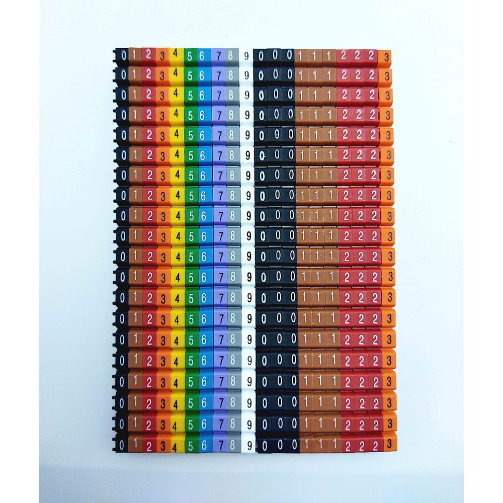 Изображение товара Маркировка кабеля ONKA KCG 1, 0,5…1,5 мм кВ, 400 шт, разноцветные