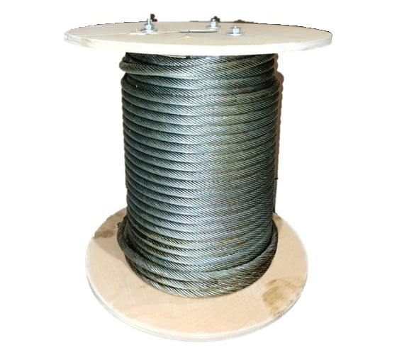 Изображение товара Канат (трос) для манипулятора (КМУ) РОМЕК оцинк., DIN 3069, 8.0-19x7-sZ-B-1770/180, 60 м 4680091065933