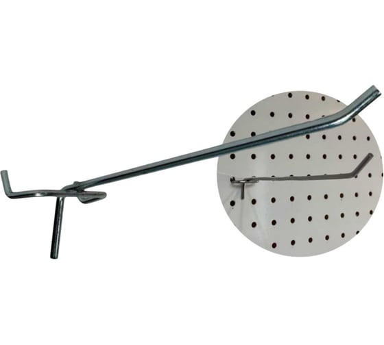 Изображение товара Крючки для перфорации ТТ-Урал 150 мм, толщина 3 мм, шаг 25 мм, одинарный, цинк, набор 20 шт УТ-00021275_20