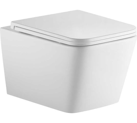 Изображение товара Унитаз подвесной безободковый (Торнадо) HOLLER BLOCK TORNADO (3.0), 520х340х355мм, сиденье дюропласт, микролифт, белый 334559