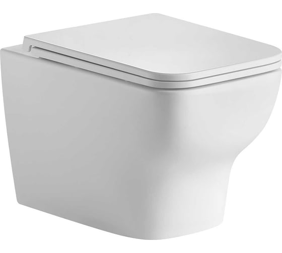 Изображение товара Унитаз подвесной безободковый HOLLER STAGE, 520х340х355мм, сиденье дюропласт, микролифт, белый 334567