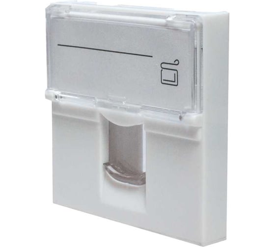 Изображение товара Лицевая панель SUPRLAN 1 порт, 45x45, Keystone, шторка, откидное маркировочное окно 10-0301