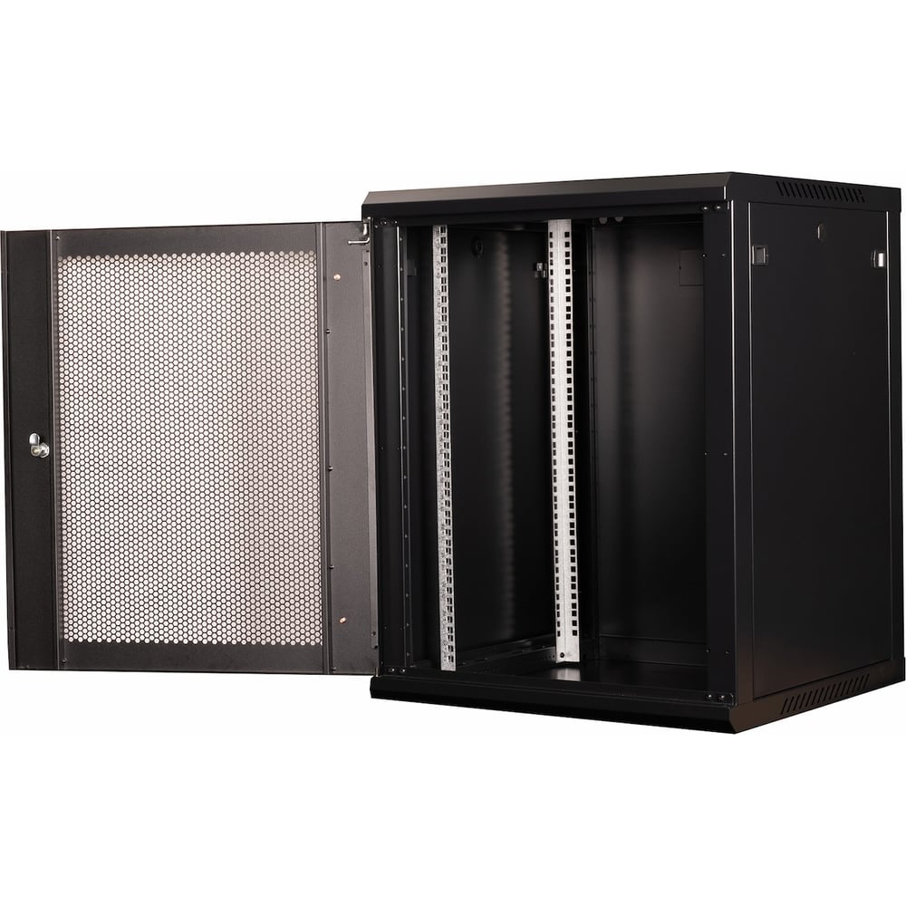 Шкаф 19 телекоммуникационный настенный DATAREX 15U 769x600x450 мм, дверь перфорация, черный DR-654001