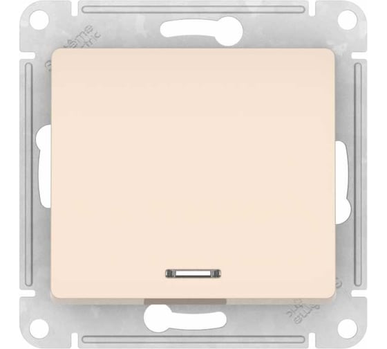 Изображение товара Выключатель 1-клавишный Systeme Electric GLOSSA с подсветкой, сх.1а, 10АХ, мех., быстрозажим. клем., бежевый GSL000213S