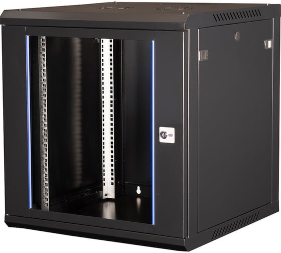 Изображение товара Шкаф 19 телекоммуникационный настенный DATAREX 12U 635x600x450 мм, дверь стекло, черный DR-633001