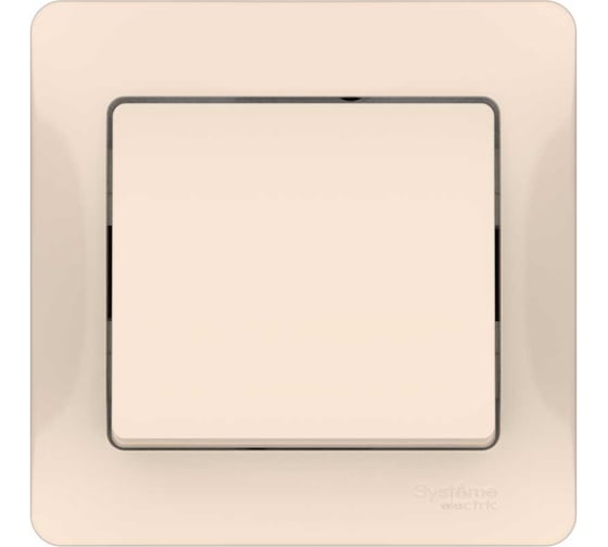 Изображение товара Выключатель 1-клавишный Systeme Electric GLOSSA, сх.1, 10АХ, в сборе, быстрозажим. клем., бежевый GSL000212S