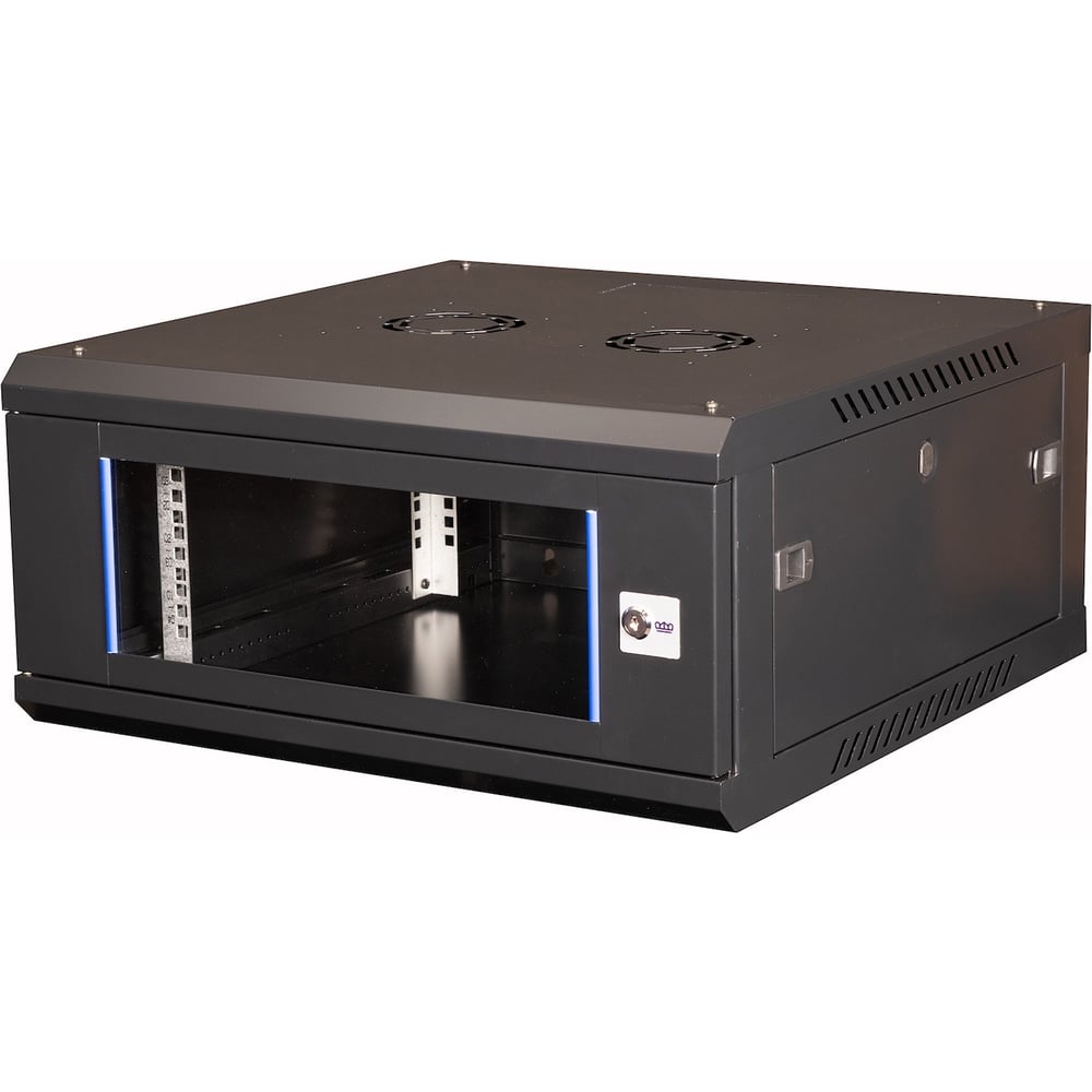 Изображение товара Шкаф настенный DATAREX 4U 280x600x450 стеклянная дверь черный