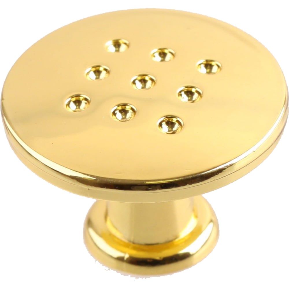 Изображение товара Ручка-кнопка Стройбат перф-круг в золоте, гравировка, упаковка 1000 шт