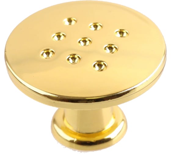 Изображение товара Ручка-кнопка Стройбат перф.круг, золото, коробка 1000 шт 416957