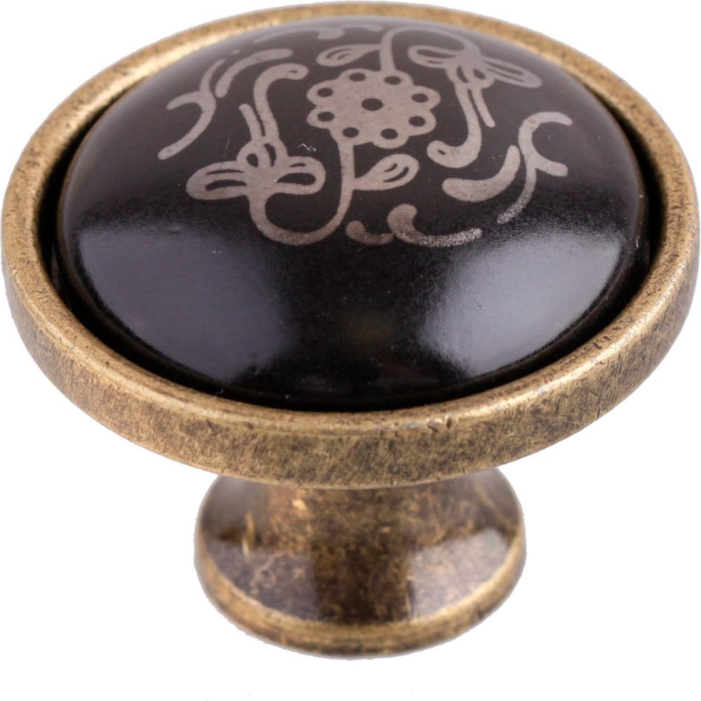 Изображение товара Ручка-кнопка Стройбат алюминий черный хром 500 шт декоративная вставка