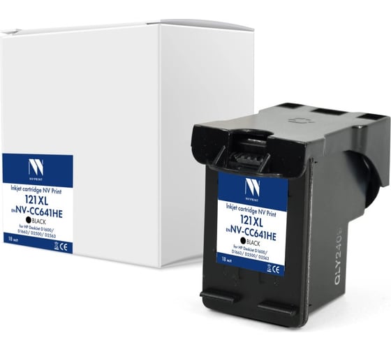Изображение товара Струйный картридж NV Print NVP 121XL Black для HP DeskJet D1600/D1663/D2500/D2563 18 мл совместимый NV-CC641HE