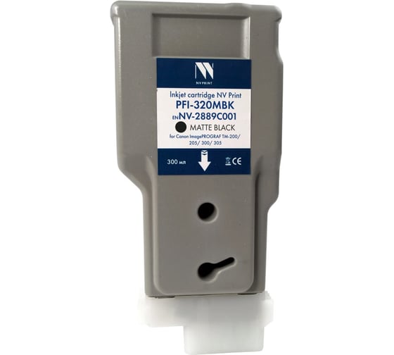 Изображение товара Струйный картридж NV Print PFI-320MBK Matte Black для Canon ImagePROGRAF TM-200/205/300/305 300 мл совместимый NV-2889C001