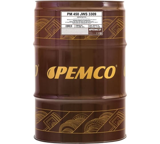 Изображение товара Синтетическое трансмиссионное масло Pemco 450 JWS 3309 60 л PM0450-60-E