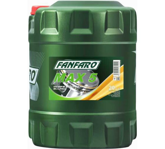 Изображение товара MAX 5 80W90 20 л. Минеральное трансмиссионное масло 80W-90 Fanfaro FF8703-20-E