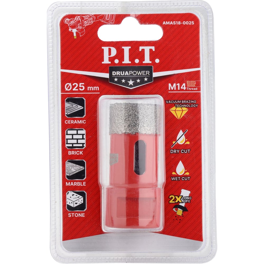 Изображение товара Коронка алмазная по керамограниту P.I.T. 25 мм для УШМ