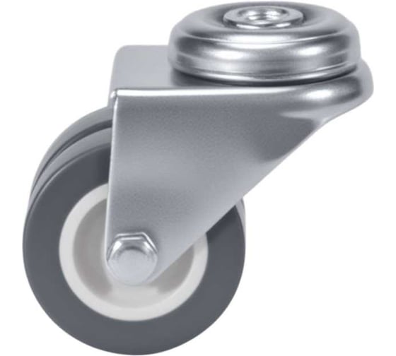 Изображение товара Колесо поворотное Brante 50 мм, двухрядное, под штырь, серая резина 107292