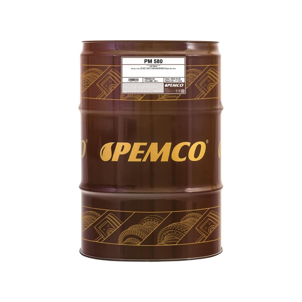 Изображение товара Синтетическое трансмиссионное масло Pemco 580 75W-80 для МКПП 60 л