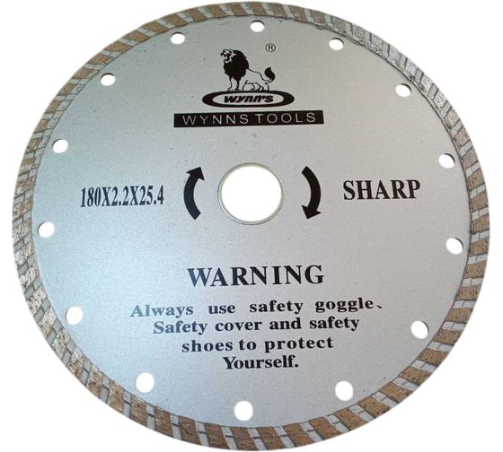 Изображение товара Диск отрезной алмазный турбо WYNNS 180х2.2х25.4/22мм W0267/ Tools 00000019889