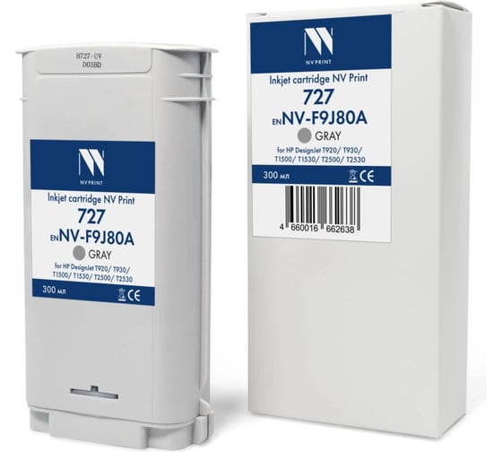 Изображение товара Струйный картридж NV Print 727 Gray для HP DesignJet T920/T930/T1500/T1530/T2500/T2530 300 мл совместимый NV-F9J80A