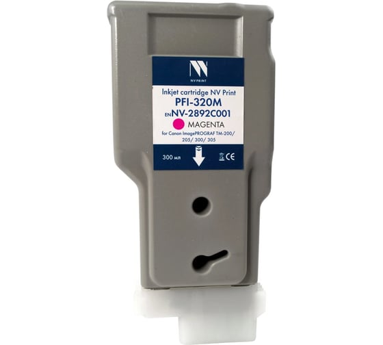Изображение товара Струйный картридж NV Print PFI-320M Magenta для Canon ImagePROGRAF TM-200/205/300/305 300 мл совместимый NV-2892C001