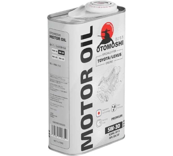 Изображение товара Моторное масло Otomoshi for TOYOTA/LEXUS PREMIUM SN/CF 5W-30 ж/б 1л MF210341
