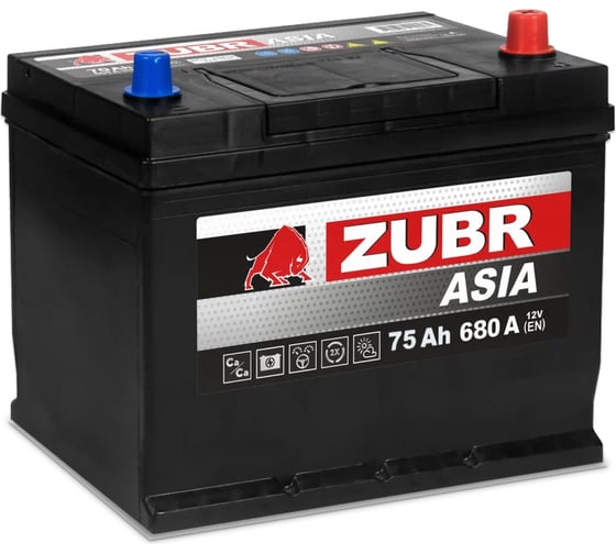 Изображение товара Аккумуляторная батарея ZUBR Ultra Asia 75Ah R+ (нижний борт) ZSA750