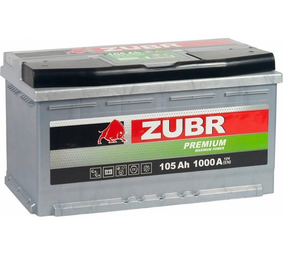 Изображение товара Аккумуляторная батарея ZUBR Premium 105Ah R+ ZP1050