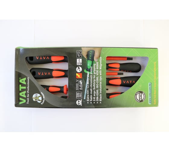 Изображение товара Набор электрозащитных отверток VATA РН и шлицевых 6 предметов 2406BFPV2