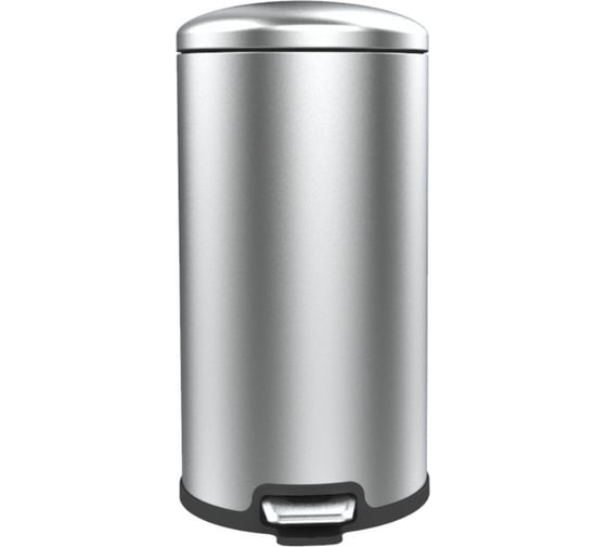Изображение товара Урна PRIMANOVA с педалью и округлой крышкой 40 л, хром/чёрный, нержавеющая сталь, размер: 31,5x31,5x66 см M-E84-30-06
