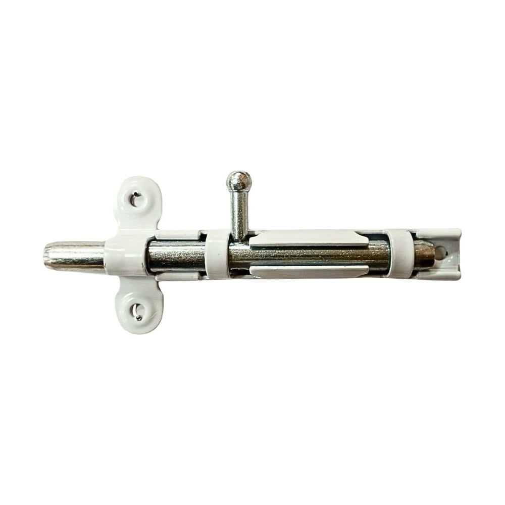 Изображение товара Задвижка накладная Метизик ЗТ3 белая цинк 2 шт. надежное крепление