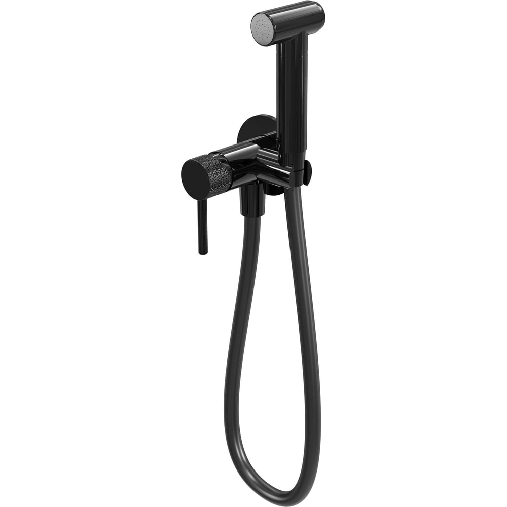 Изображение товара Смеситель с гигиеническим душем Milleau Tissage, черный глянец, ML12056BK-GB