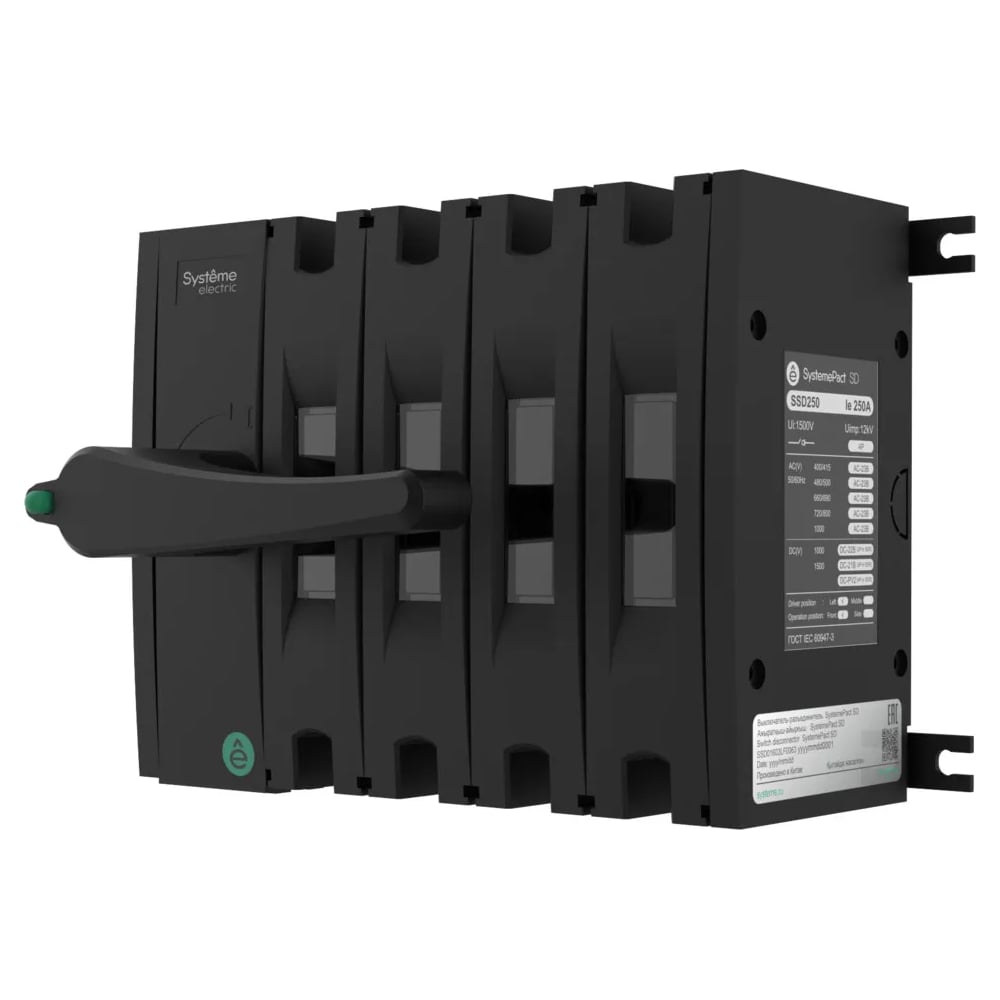 Изображение товара Выключатель-разъединитель Systeme Electric SYSTEMEPACT SD160 4P 125A с рукояткой слева