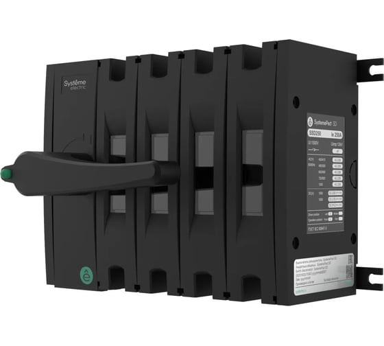 Изображение товара Выключатель-разъединитель Systeme Electric SYSTEMEPACT SD160 4P 100A РУКОЯТКА СЛЕВА ФРОНТ_рукоятка заказывается отдельно SSD01604LF0100