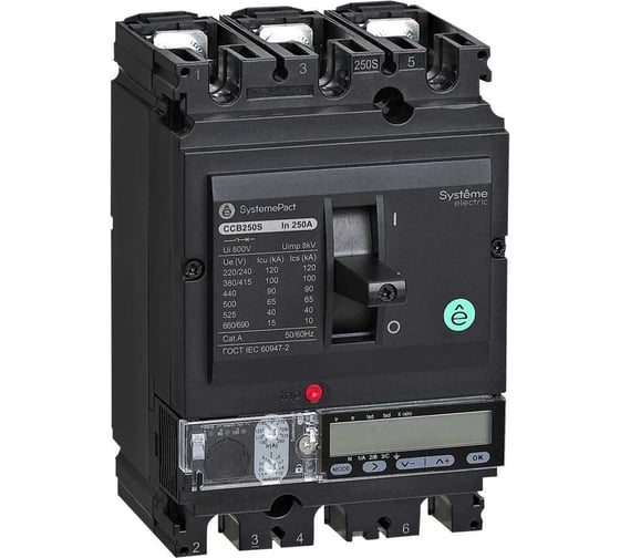 Изображение товара Автоматический выключатель Systeme Electric SYSTEMEPACT CCB250 50KA 3P3D S5.2E 250A SPC250N25052E3DF
