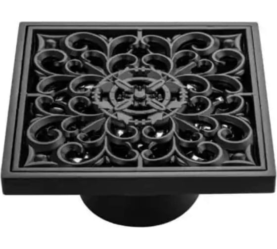 Изображение товара Трап ООО ПКФ Сварком д= 50 вертикальный латунный, решетка 100x100, сух.затвор, черный СанТех s061480