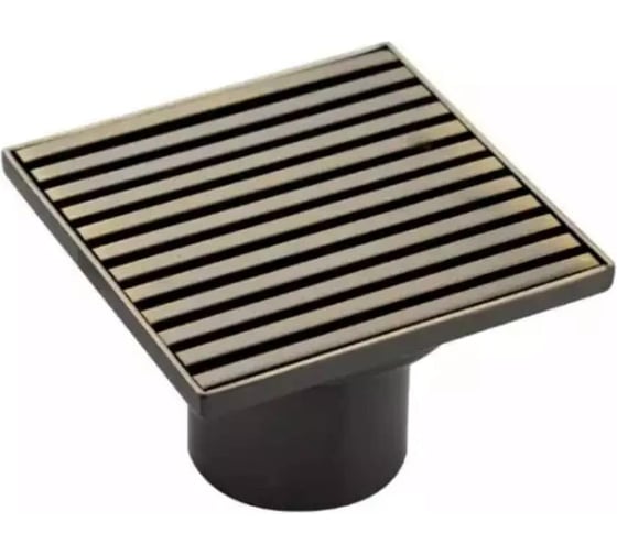 Изображение товара Трап ООО ПКФ Сварком д=50 вертикальный нерж, решетка нерж.100x100, сухой затвор, бронза СанТех s065699