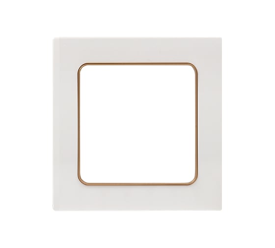 Изображение товара Рамка EKF, Стокгольм, 1-местная, белая с линией цвета шампань PROxima EYM-G-302-10