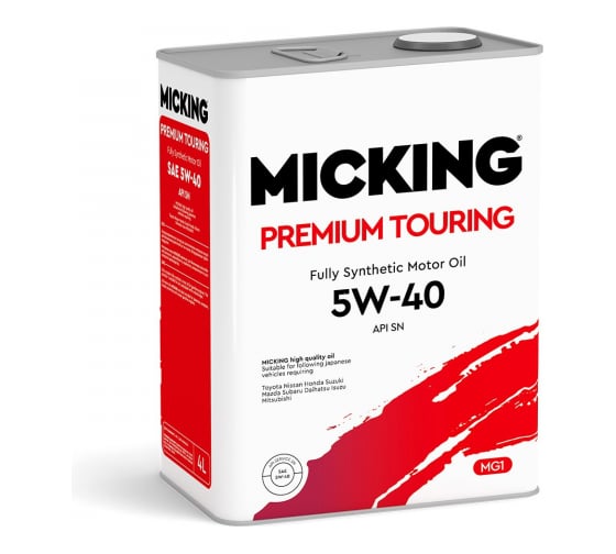 Изображение товара Масло моторное Micking PREMIUM TOURING MG1 5W-40, SN synth, 4л OIL4066