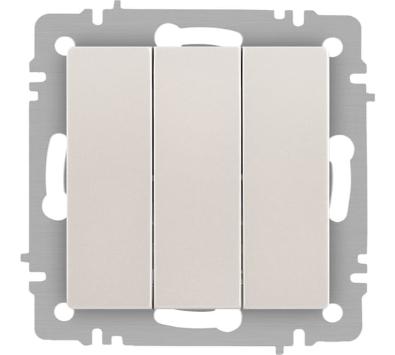 Изображение товара Выключатель Intro Accent 610606 тройной, 10А250В, IP20, СУ, AL/CU, перламутр Б0063542