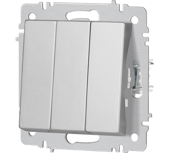 Изображение товара Выключатель Intro Accent 610603 тройной, 10А250В, IP20, СУ, AL/CU, алюминий Б0063536