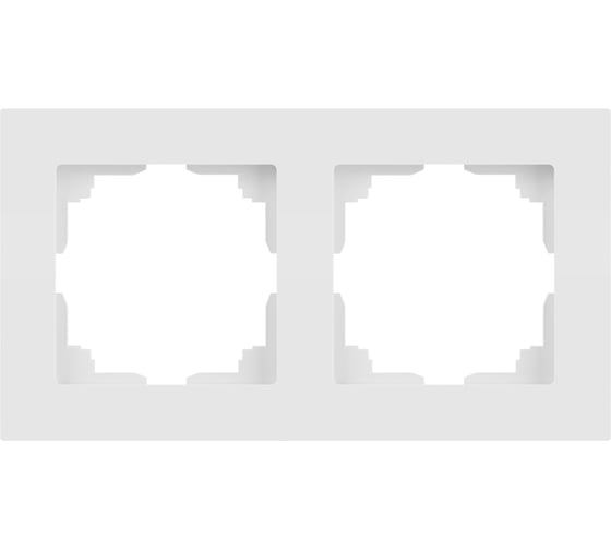 Изображение товара Рамка для розеток и выключателей Intro Accent 650201М на 2 поста, СУ, белый матовый Б0063751